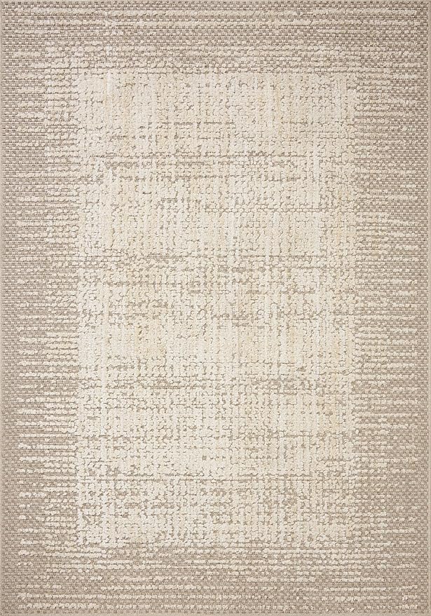 Loloi Amber Lewis Bexley Collection BEX-06 Natural/Taupe 11'-6" x 15' Area Rug Neutral, Textured, Living, Bedroom, Dining, Carpet