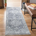 Bloom Rugs Caria Washable Non-Slip 12 ft Runner - Gray/Dark Blue Traditional Runner for Entryway, Hallway, Bathroom, and Kitchen - Exact Size: 2'6" x 12'