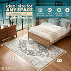 Istana 6x9 Area Rug - Light Green/Beige Rugs for Living Room 6x9 - Foldable Boho Rugs for Bedroom - Stain Resistant Washable Rug - Eco-Friendly Area Rugs - Easy to Clean Living Room Rug