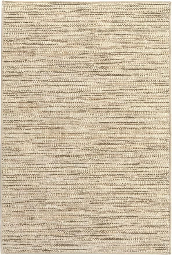 Dash & Albert Clay Natural Machine Washable Rug, 4 X 6 Feet, Natural Stripe Pattern