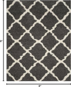 SAFAVIEH Dallas Shag Collection Area Rug - 6' x 9', Dark Grey & Ivory, Trellis Design, Non-Shedding & Easy Care, 1.5-inch Thick Ideal for High Traffic Areas in Living Room, Bedroom (SGD257A)