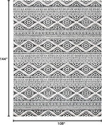 SAFAVIEH Area Rug 9x12 - Tulum Collection - Large - Ivory & Black, Moroccan Boho Tribal Design, Non-Shedding & Easy to Clean, Ideal for Living Room, Bedroom, Dining Space (TUL272B)