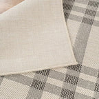 CAMILSON Easy Jute Rug 5x7, Indoor Outdoor Off-White Color Fiber Area Rugs for Living Room Patio and Kitchen Rug Checkred Boho Woven Design, Easy-Cleaning, Washable Outside Carpet (5 x 7)
