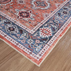 Dripex Washable Area Rug 6x9 Rug Stain & Water Resistant Foldable Thin Vintage Rugs Faux Wool Floor Carpet for Living Room Bedroom Dining Room Kitchen Bathroom Farmhouse Office