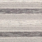 Mark&Day Wool Rugs, 2x8 Marvelle Global Medium Gray Runner Area Rug, Black Ivory Carpet for Hallway, Kitchen, Bedroom or Living Room (2'6" x 8' Runner)