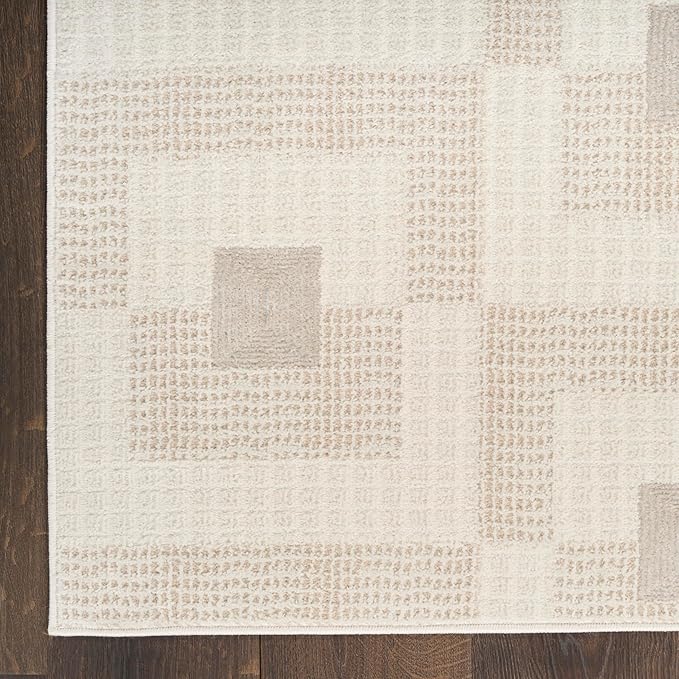 Nourison Home Nordic Ivory Beige 4' x 6' Area Rug - Easy Clean, Non Shedding, Bed Room, Living Room, Dining Room, Kitchen (4' x 6')