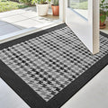 LUMI Inside Door Mat for Entry 17''x30'', Absorbent, Dirt Trapper, Low Profile Thin, Non Slip Mats with Rubber Backing, Ideal for Indoor, High Traffic, Garage, Entrance, Birdy Black