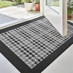 LUMI Inside Door Mat for Entry 17''x30'', Absorbent, Dirt Trapper, Low Profile Thin, Non Slip Mats with Rubber Backing, Ideal for Indoor, High Traffic, Garage, Entrance, Birdy Black