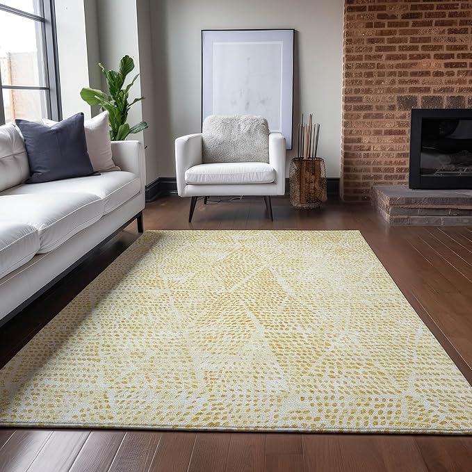 Addison Rugs Chantille ACN591 Wheat 3' x 5' Indoor Outdoor Area Rug, Easy Clean, Machine Washable, Non Shedding, Bedroom, Living Room, Dining Room, Kitchen, Patio Rug