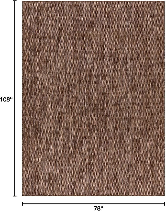 Beverly Rug Indoor Outdoor Rug 6x9, Washable Outside Carpet for Patio, Deck, Porch, Solid Modern Area Rug, Water Resistant, Gold Brown