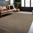 Easy Jute Rugs 8x10 Herringbone Natural Color Living Room Indoor Outdoor Area Rug for Patio and Kitchen Rug High Traffic Washable Easy to Clean Solid Boho Woven Design Carpet (8 x 10)