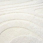 Abani Cozy Cream Area Rug for Living Room, Bedroom - Swirl Waves Pattern - 6' x 9' - Durable & Easy to Clean