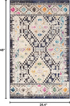 SAFAVIEH Madison Collection Accent Rug - 2'2" x 4', Black & Yellow, Boho Diamond Distressed Design, Non-Shedding & Easy Care, Ideal for High Traffic Areas in Entryway, Living Room, Bedroom (MAD418Z)