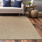 Easy Jute Rugs 8x10 Natural Color Living Room Indoor Outdoor Area Rug for Patio Farmhouse and Kitchen Rug High Traffic Easy to Clean Washable Solid Boho Woven Design Outside Carpet (8 x 10)