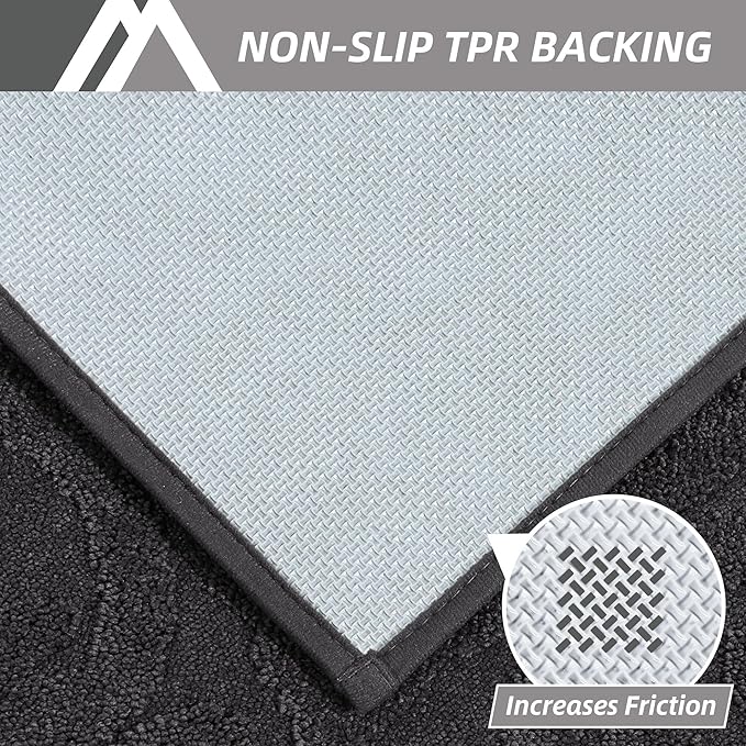 COSY HOMEER Door Mat 24”x36”,Absorbent Dirt Trapper Entryway Rugs,Non-Slip Welcome Mat,Washable Entry Rugs,Low Pile Doormat for Front Back Door,Wet Shoes & Paws,Dark Grey