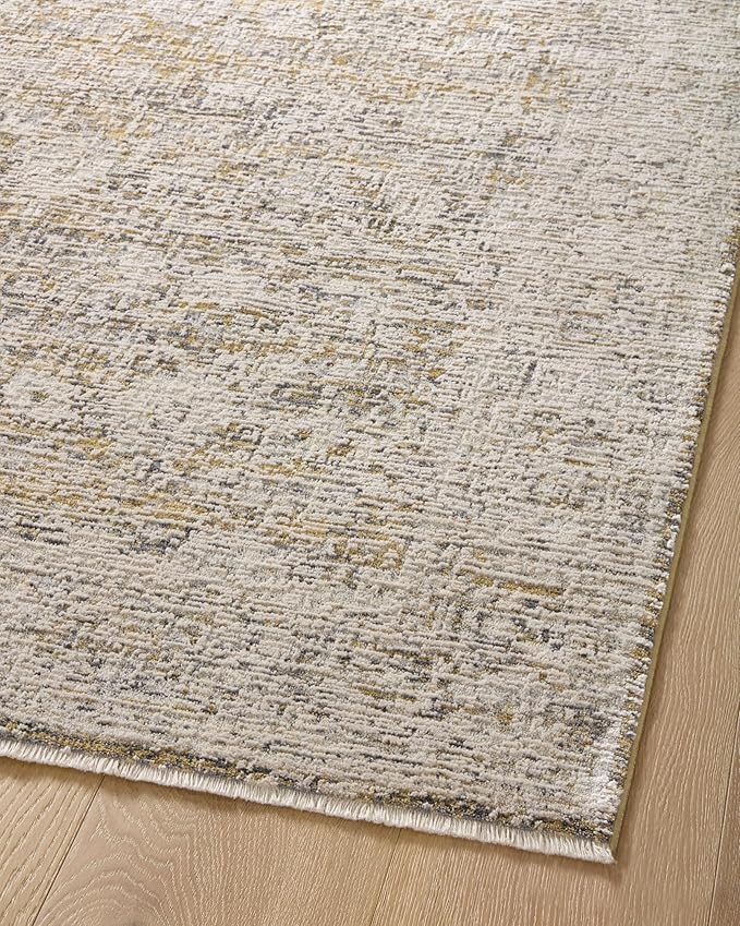 Loloi Amber Lewis Alie Collection ALE-05 Gold/Beige 7'-10'' x 7'-10'', .13'' Pile Height, Round Area Rug