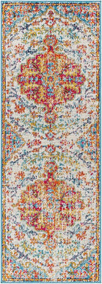 Livabliss Odelia Vintage Bohemian Runner Area Rug,2'7" x 7'3",Orange/Aqua