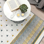 Alfa Rich 3x5 Gold Gray Off White Washable Area Rugs for Living Room Bedroom Kitchen Decor Runner