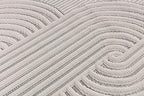 CAMILSON Modern Runner Rug 2x7 Luxury Swirl Curved Micro Loop Hallway Rugs Soft High-Low Pile Stain Resistant Easy to Clean Non-Shedding Durable Entryway Kitchen Indoor Area Carpet (White)