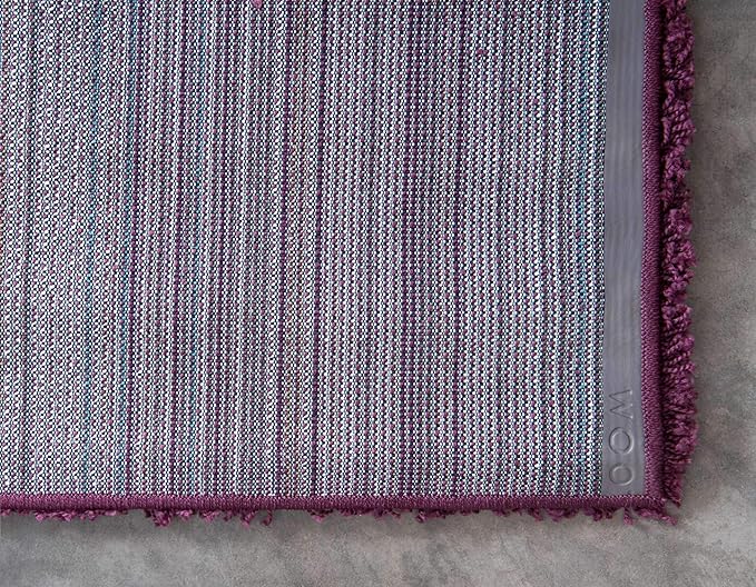 Unique Loom Solid Shag Collection Area Rug (5' 1" x 8' Rectangle Eggplant Purple)