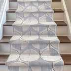 Well Woven Custom Size Hallway & Stair Runner- Harlow Harmony Ivory/Grey 27 Inches Wide x 17 Feet Long Runner (27" x 17') Runner Rug - Modern Geometric Pattern, Ultra-Soft, Easy-Clean