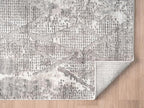 Adel Modern Area Rug for Living Room, 8x10 Rustic Distressed Abstract Large Grayl Rug, Medium Pile Stain Resistant Carpet for Bedroom, Dining Room or Kitchen (8' x 10', Gray)
