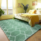 ONASAR Rugs for Living Room Bedroom, 5x8 Washable Fluffy Sage Green and White Area Rug, Geometric Boho Soft Plush Shaggy Floor Carpets for Nursery Kids Girls Boys Teen Dorm Home Decor Aesthetic