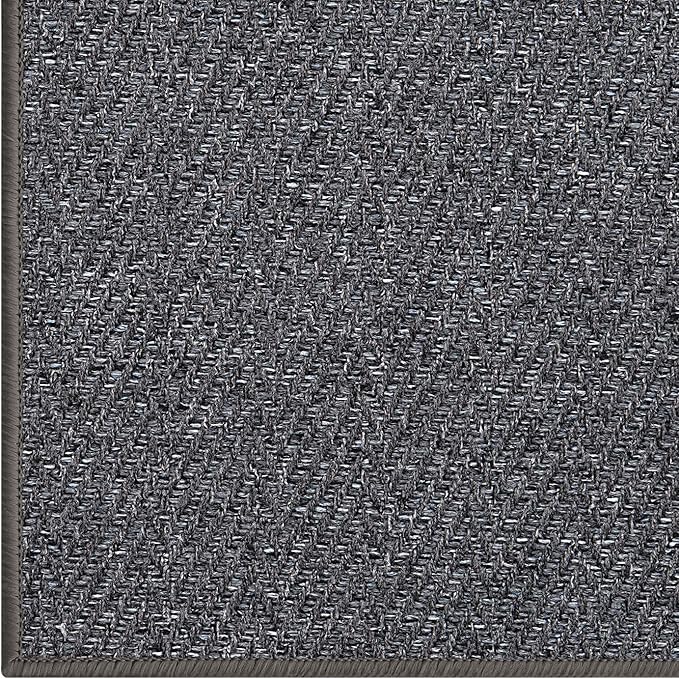 LUMI Ultra Thin Indoor Door Mat for Entrance 32"x48", Non Slip Entryway Mat, Low Profile Doormat, Unique Herringbone Design Carpet for Inside, Patio, Porch, Dark Gray