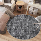 RUGSREAL Washable Round Rug 4x4 ft for Living Room Modern Round Rug Small Bedside Carpet with Rubber Backing Stain Resistant Small Entry Mat Neutral Circle Rug for Bedroom Nursery Home Decor, Grey