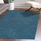 Eyely UES100H-8 Supersoft Haze Solid Low-Pile Indoor Area Rug Casual;Contemporary;Solid;Traditional, Bedroom, Kitchen, Living Room, Easy-Cleaning, Non-Shedding, 8 X 10, Turquoise