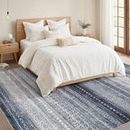 Nakagishi Area Rug 6x9 Living Room: Washable Boho Large Neutral Soft Modern Rugs Stain Resistant Moroccan Indoor Non-Slip Accent Carpet for Bedroom Nursery Kids Playroom Office Dining Room Dorm- Blue