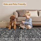 Area Rugs 4x6,Boho Vintage Oriental Washable Rugs,Collapsible Area Rug for Bedroom, Entryway, Kitchen, Bathroom