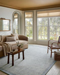 Loloi Magnolia Home by Joanna Gaines Henley Collection HNY-01 Ivory/Blue 3'-6" x 5'-6" Accent Rug