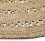 REDEARTH · Round Area Rug - 5 Feet Braided Scalloped Earthy Trails Jute Rug- Artisan Made Boho Jute Patterned Rugs for Bedroom, Kitchen, Living Room, Farmhouse, Aesthetic, Handmade Vintage Décor