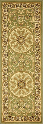 Unique Loom Versailles Collection Traditional Classic Medallion Floral Motif Area Rug (2' 2 x 6' 0 Runner, Green/ Ivory)