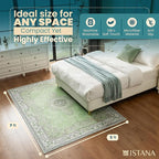 Istana 5x7 Area Rug - Green Rugs for Living Room 5x7 - Foldable Rugs for Bedroom - Stain Resistant Washable Rug - Eco-Friendly Boho Area Rugs - Easy to Clean Living Room Rug