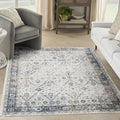 Nourison Home Astra Machine Washable Ivory Blue 4' x 6' Area Rug - Easy Clean, Non Shedding, Bed Room, Living Room, Dining Room, Kitchen (4' x 6')