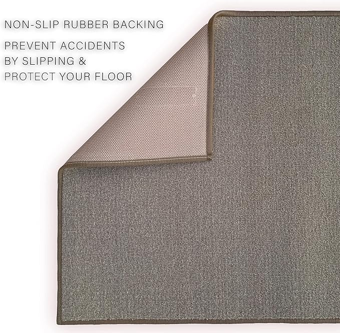 Custom Made Runner Rug Low Pile with Rubber Backing for Kitchen Foyer Hallway Entry Choose Your Length Size 31 Inch Wide Solid and Plain Beige Color (3 feet x 31 Inch)