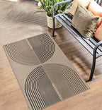 Easy Jute Rainbow Entryway Rug, 2.6x4 Washable Non-Slip Indoor Outdoor Doormat, Neutral Boho Farmhouse Kitchen Rug Modern Abstract Throw Rugs for Entrance Bedroom Bathroom