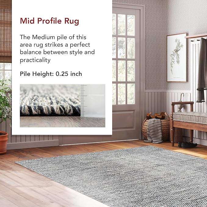 nuLOOM Alessi Solid Farmhouse Cotton Area Rug, 9' 6" x 13' 6", Grey