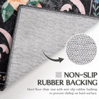 Black Rug Bow Floral Rug for Girls, 2x3 Washable Small Area Rug for for Entryway, Kitchen, Front Door Indoor Entrance, Non Slip Carpet for Bathroom Bedroom Living Room