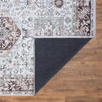 Bloom Rugs Caria Washable Non-Slip 8x10 Rug - Beige/Brown Traditional Area Rug for Living Room, Bedroom, Dining Room, and Kitchen - Exact Size: 7'8" x 10'