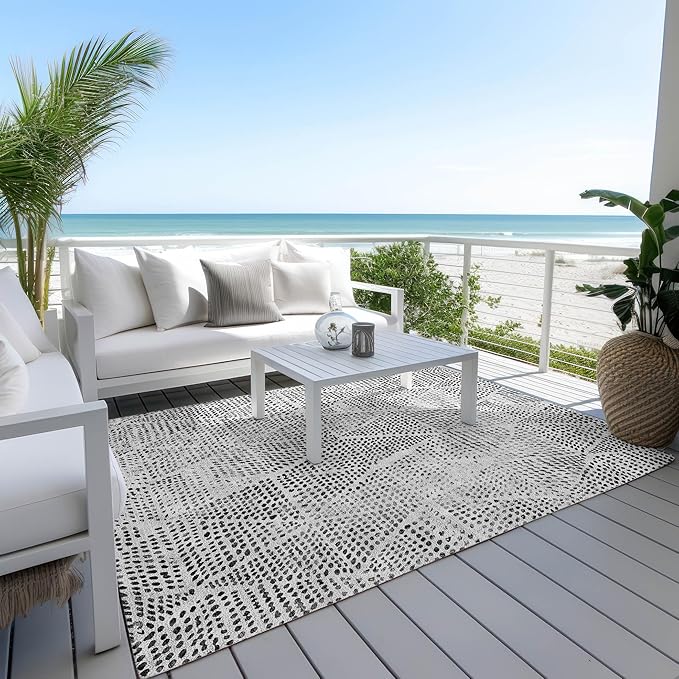 Addison Rugs Chantille ACN591 Pewter 3' x 5' Indoor Outdoor Area Rug, Easy Clean, Machine Washable, Non Shedding, Bedroom, Living Room, Dining Room, Kitchen, Patio Rug