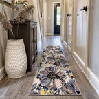 Rugshop Cream Bright Flowers Non Slip Non-Shedding Runner Rug for Hallway, Entryway and Kitchen, 2'7" x 10'