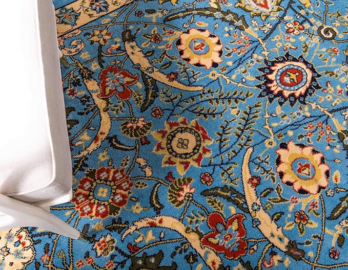 Unique Loom Espahan Collection Area Rug - Cape Cod (2' 7" x 10' Runner, Blue/ Black)