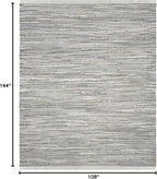 SAFAVIEH Rag Rug Collection Area Rug - 9' x 12', Grey, Handmade Boho Stripe Cotton, Ideal for High Traffic Areas in Living Room, Bedroom (RAR121A)