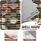 Large Living Room Area Rug 4x6ft,Modern Geometric Rugs, Multicolor Low Pile Farmhouse Carpet, Machine Washable & Non-Slip Non-Shedding for Classroom, Bedroom & Dorm