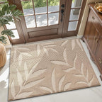 LUMI Front Door Mat Indoor Entrance 36"x60", Low Profile Welcome Mat, Non-Slip Washable Doormat with Rubber Backing for Entrance, Patio, Garage, Beige