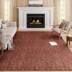 Eleisa Modern Vintage 5x7 Herringbone Chevron Area Rug for Living Room, Wine & Red, Non-Slip Stain Resistant Washable Rug, Farmhouse Home Decor Carpet for Bedroom, Kitchen, Dining Room