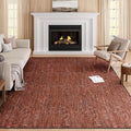 Eleisa Modern Vintage 6x9 Herringbone Chevron Area Rug for Living Room, Wine & Red, Non-Slip Stain Resistant Washable Rug, Farmhouse Home Decor Carpet for Bedroom, Kitchen, Dining Room